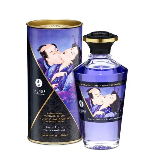 Олія Shunga Aphrodisiac Warming Oil - Exotic Fruits (100 мл) без цукру, смачний