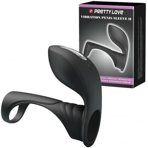 Насадка PrettyLove Vibrating Penis Sleeve II Bi-210199