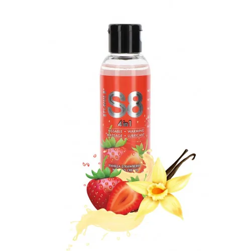 Оральний лубрикант S8 4-in-1 Dessert Lube полуниця ваніль, 125 мл (їстівна)