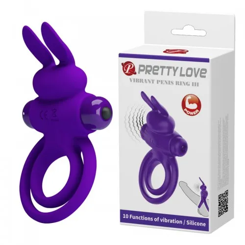 Ерекційне кільце Pretty Love VIBRANT PENIS RING III фіолетове