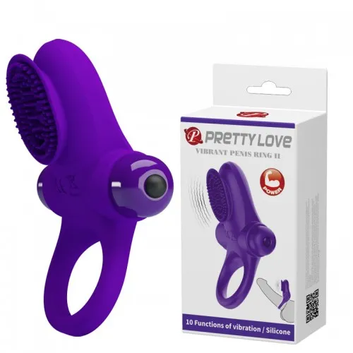 Ерекційне кільце Pretty Love VIBRANT PENIS RING II BI-210205 (овал щіточка)