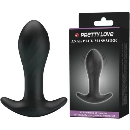 Силіконова вібропробка Pretty Love ANAL PLUG MASSAGER BI-040067 чорна