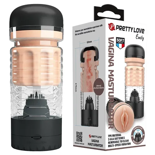 Мастурбатор вагіна з вібрацією PRETTY LOVE - EMILY, BM-00900T65