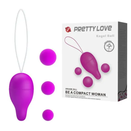 Лілове вагінальне яйце з кульками, що обтяжують Kegel Ball Pretty Love BI-014462