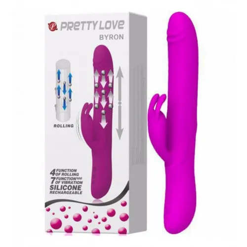 Вібромасажер з кульками, що рухаються Pretty Love Byron purple, BW-069001